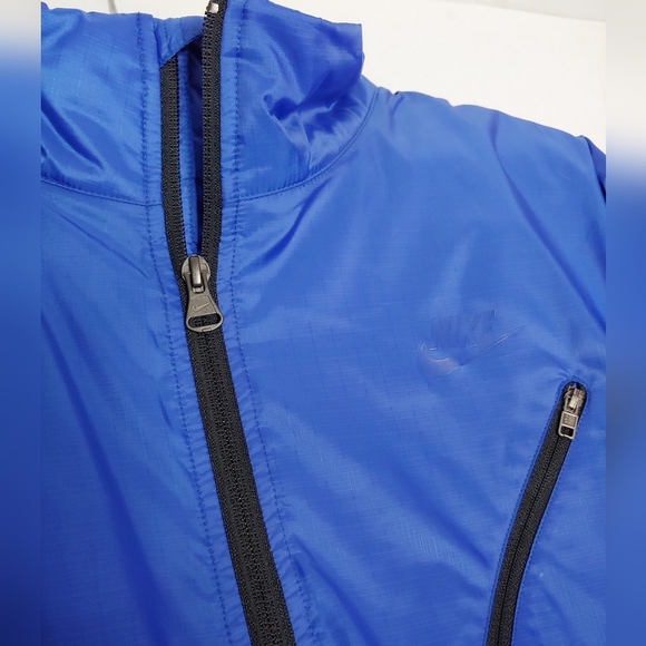 Nike Vintage Blue Black Down Filled Bomber Light Puffer Jacket M 8‎ 10 Sample 06 - Picture 3 of 10